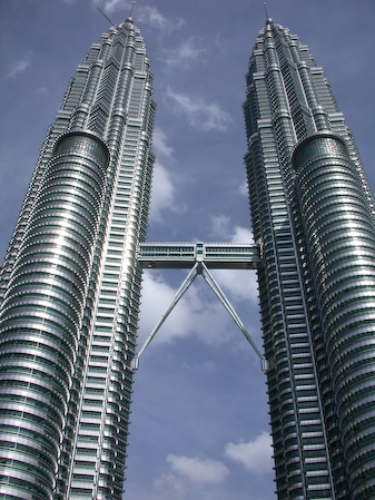 Malaysia, Kuala Lumpur, July 2002.
Petronas Towers. 
View on the Petronas Towers.
