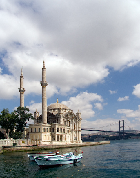 Turkey, Istanbul, July 2006.
Ortakoy Camii.
Famous Ortakoy Camii mosque at the Bosphorus.
